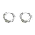 Silver Irregular Twisted Geometric Mini Hoop Earrings view 5