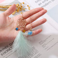 Dreamcatcher Feather Pom Keychain in an Assorted Pictured Color view 4