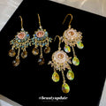 Ornate Gold Tone Crystal Chandelier Earrings in Two Colors view 1