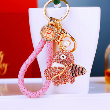 Jeweled Octopus Keychains with Fortune Cords and Loose Heart Loops