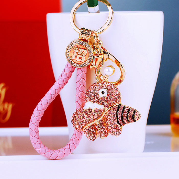 Jeweled Octopus Keychains with Fortune Cords and Loose Heart Loops