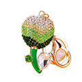 Gradient Crystal Tulip Keychains With Green Stem and Gem Leaf view 5