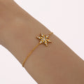 Gold Snowflake Bracelet Clear And Multicolor Zircon Accents view 2
