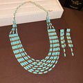 Multi-Strand Tube Bead Necklace Earring Sets Five Colors view 6