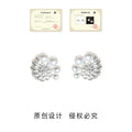 Silver Seashell Spiral Pearl Stud Earrings Post Or Clip On view 3