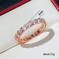 Rose Gold Tone Full Eternity Clear Band Finger Ring Sizes 6-10 view 5