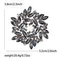 Marquise Crystal Leaf Wreath Brooch in Five Rich Colors view 4