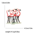 Enamel Flamingo Flock Brooch Pink Purple Two Colors view 6