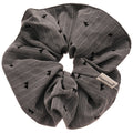 Pinstripe Fabric Scrunchie Mini Bow Print Black Style view 5