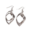 Gold Silver and Gunmetal Twisted Ribbon Drop Earrings view 5