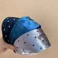 Velvet Polka Dot Wide Padded Headband 2 Colors Soft view 4