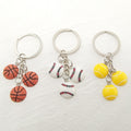 Mini Sports Ball Keychains Triple Charm Metal Ring 5 Styles view 5