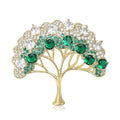 Crystal Money Tree Brooch Multicolor Green and Silver view 1