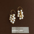 Gold Tone Freshwater Pearl Grape Cluster Hook Earrings For Women view 4