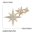 Triple Eight Point Star Rhinestone Cluster Brooch Pin view 6