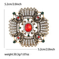 Ornate Red Crystal Baroque Brooch in Two Finishes for Jackets and Scarves view 5