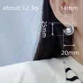 Silver Gray Pearl Crescent Crystal Stud Earrings Pair view 4