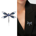 Stained Glass Effect Dragonfly Brooch in Multicolor or Blue view 2
