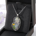 Pressed Blue Flower Face Profile Necklace and Hook Earring Options view 4