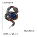 Coiled Snake Brooch Teardrop Rhinestone Vintage Serpent Pin view 4