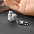 Flocked Gray Hippo Keychains Six Poses Ball Accents view 7