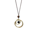 Brown Cabochon Geometric Long Pendant Necklace Statement Fashion Jewelry view 5