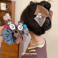 Fabric Gingham Scrunchie Denim Bow Bear Clip 5 Styles view 4