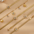 Crystal Six Petal Flower Necklace and Bracelet Collection view 3
