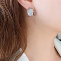Embossed Hammered Texture C-Hoop Stud Earrings Pair view 7