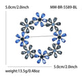 Rhinestone Flower Wreath Brooch Crystal Circle Pin Four Colors view 6