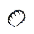 Seven Wrapped And Plain Wavy Tooth Headbands In Black White Brown And Blue view 5