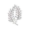 Gold and Silver Wheat Pearl Look Metal Brooch Pin Pair view 6