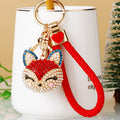 Pearl Accent Jeweled Fox Head Keychains in Six Pictured Colors view 9