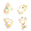 Playful White Enamel Unicorn Charms in Four Distinct Poses view 2