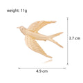 Gold Tone Swallow Metal Brooch Pin for Jackets and Lapels view 2