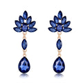 Gold Tone Silver Tone Champagne Flower Teardrop Tassel Crystal Four Designs Metal Dangle view 7