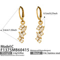 Crystal Leaf Cluster Hoop Earrings in Gold and Silver Tone view 8