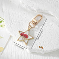 Gold Star Dried Flower Resin Keychains Four Floral Styles view 4