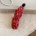 Ruched Fabric Banana Hair Clips Polka Plaid 3 Styles view 6