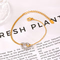Gold Chain Hollow Heart Bracelet And Necklace Two Tone Set view 4