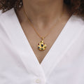 Gold Stainless Steel Spiral Pendant Necklace Multicolor Oil Drip view 1