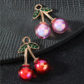 Cherry Charm Pendant Enamel Leaf Resin Beads Two Colors view 2