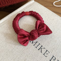 Burgundy Satin Scrunchie Hair Ties Four Style Pack view 8