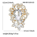 Oval Crystal Bow Cluster Brooch in 8 Color Options view 3