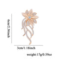 Rose Gold Orchid Crystal Metal Brooch Pin for Jackets and Lapels view 2