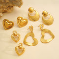 Stainless Heart and Crescent Stud Drop Earrings Mix view 2