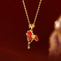 Gold-Tone Red Rocking Horse Jewelry - 2 Styles Polished Decorative Design view 4
