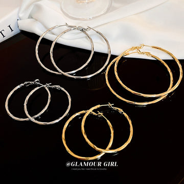 Multi Hoop and Twisted Hoop Earrings in Eight Metallic Styles