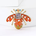 Enamel Jeweled Bee Brooch with Polished Metal and Decorative Accents view 2