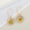 Gold Tone Pressed Flower Necklace and Long Hook Earring Options view 3